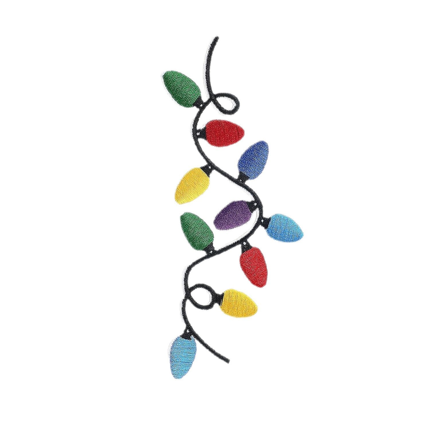 Wholesale Colorful Light Strip Embroidered Cloth Patch Christmas Patch